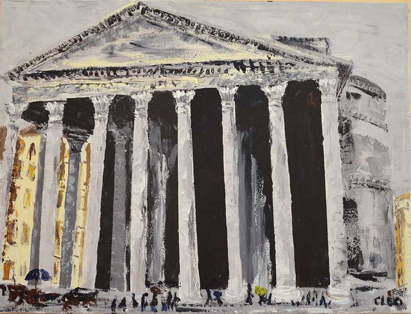 Roma - Il Pantheon sotto la pioggia